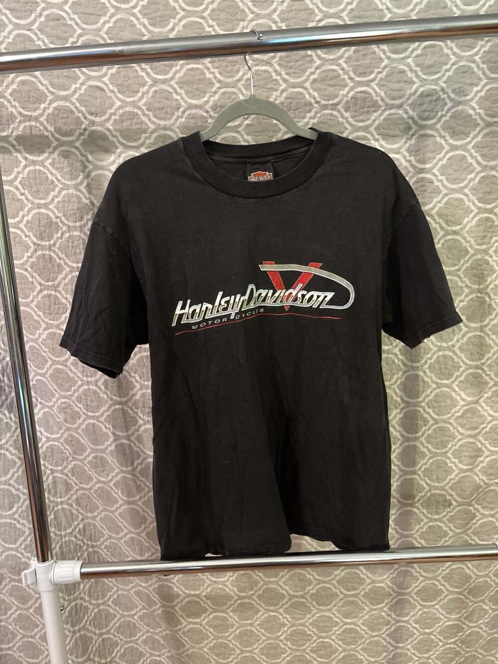 Vintage Harley-Davidson V-Graphic Black T-Shirt Made in USA Size L